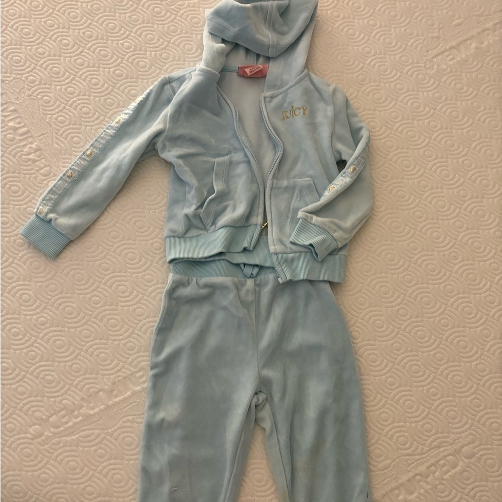 Juicy Couture Sky Blue Velour Hoodie